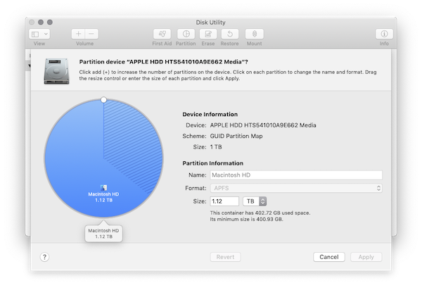 partition hd on win for mac osx install