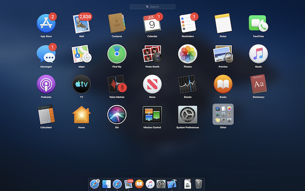Screenshot of Mac apps